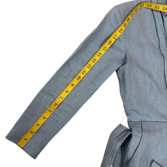 Karina Grimaldi Blue Linen Romper Women's Robe Size Small - Picture 8 of 12